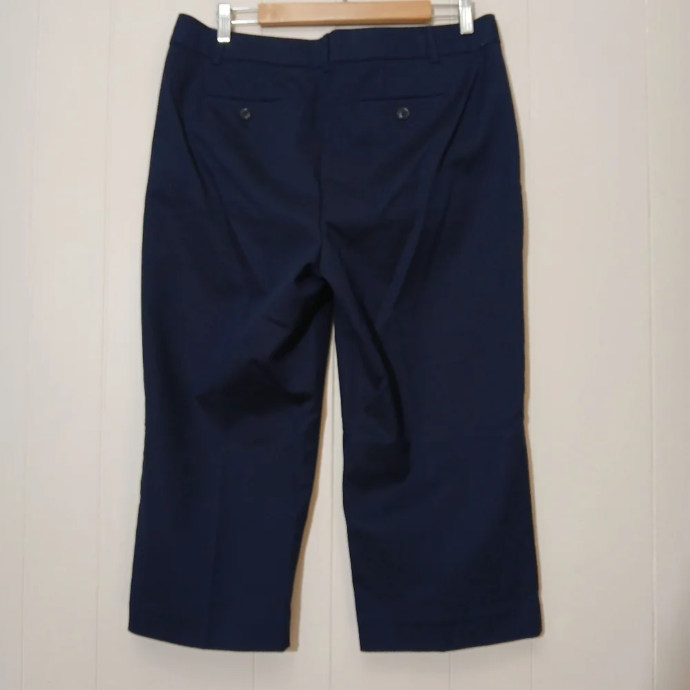 Talbots Pants Chelsea Crop Navy Blue Bi-Stretch High-Waist Straight Leg - Picture 4 of 6